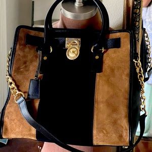 Authentic Michael Kors HAMILTON CENTER STRIPE EAST WEST SATCHEL MSRP $389